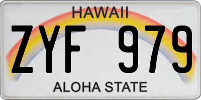 HI license plate ZYF979