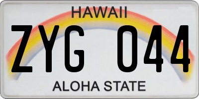 HI license plate ZYG044