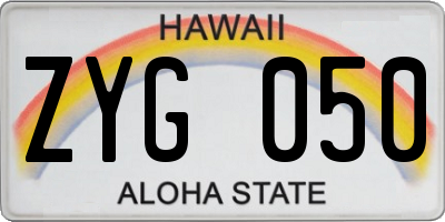 HI license plate ZYG050