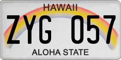 HI license plate ZYG057