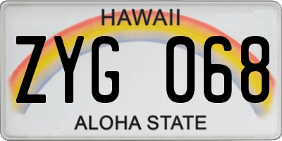 HI license plate ZYG068