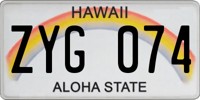 HI license plate ZYG074