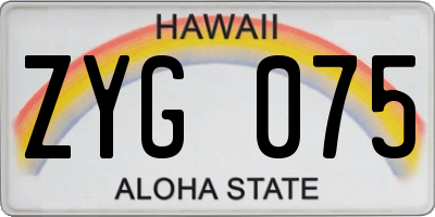HI license plate ZYG075