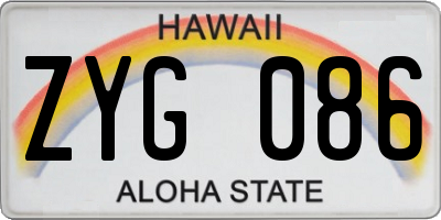 HI license plate ZYG086
