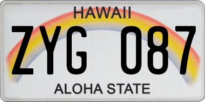 HI license plate ZYG087