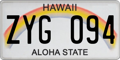 HI license plate ZYG094