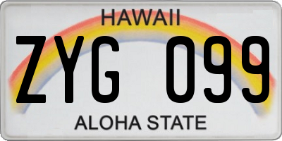 HI license plate ZYG099