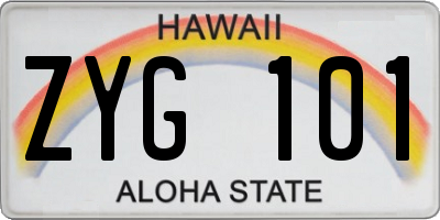 HI license plate ZYG101