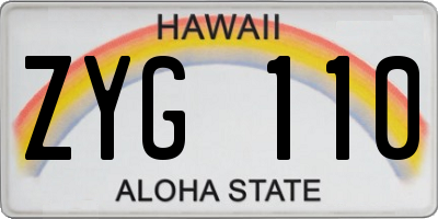 HI license plate ZYG110
