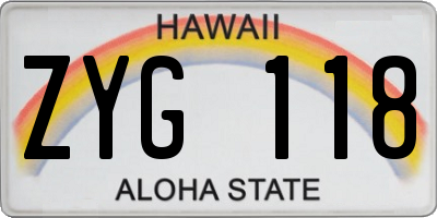 HI license plate ZYG118