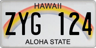 HI license plate ZYG124