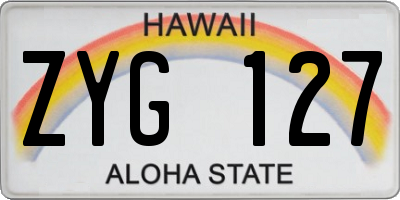 HI license plate ZYG127