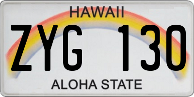 HI license plate ZYG130