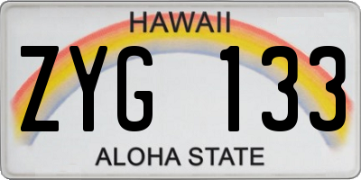 HI license plate ZYG133