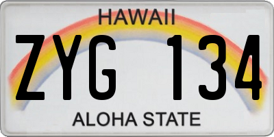 HI license plate ZYG134