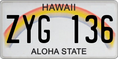 HI license plate ZYG136