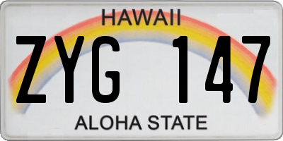 HI license plate ZYG147