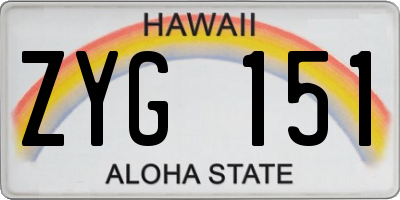 HI license plate ZYG151
