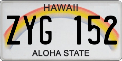 HI license plate ZYG152