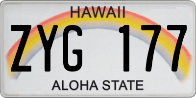 HI license plate ZYG177