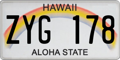 HI license plate ZYG178