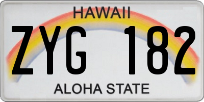 HI license plate ZYG182