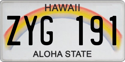 HI license plate ZYG191