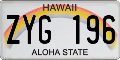 HI license plate ZYG196