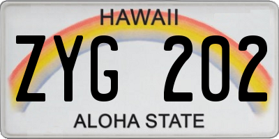 HI license plate ZYG202