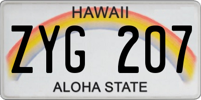 HI license plate ZYG207