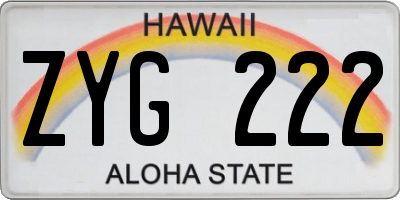 HI license plate ZYG222