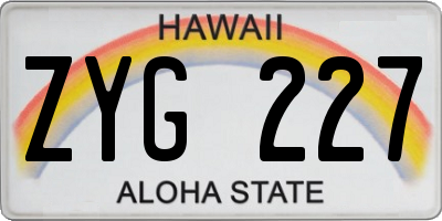 HI license plate ZYG227