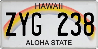 HI license plate ZYG238