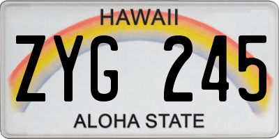 HI license plate ZYG245