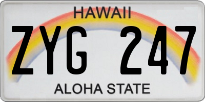 HI license plate ZYG247