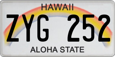 HI license plate ZYG252