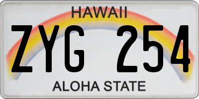 HI license plate ZYG254