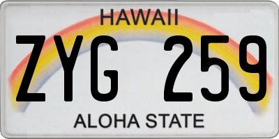 HI license plate ZYG259