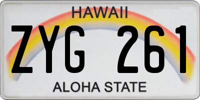 HI license plate ZYG261