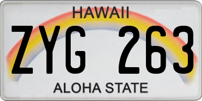 HI license plate ZYG263