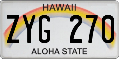 HI license plate ZYG270