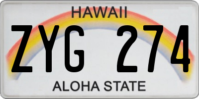 HI license plate ZYG274