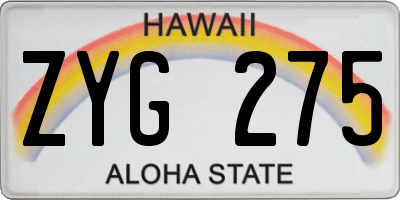 HI license plate ZYG275