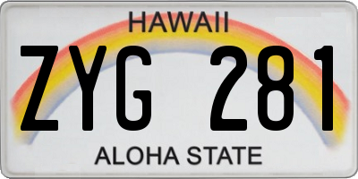 HI license plate ZYG281
