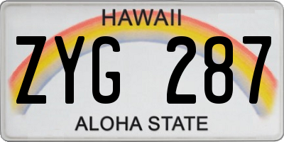 HI license plate ZYG287