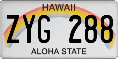 HI license plate ZYG288
