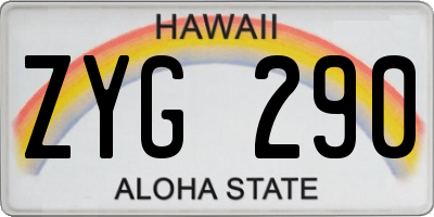 HI license plate ZYG290