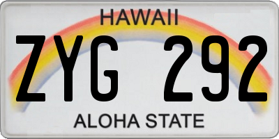 HI license plate ZYG292