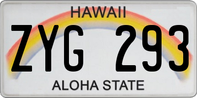 HI license plate ZYG293