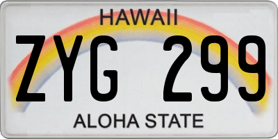 HI license plate ZYG299
